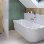 INVENA - Vaňa voľne stojaca k stene ryhovaná 170 glamour trend ľavá sifón biely; AN-02-12L-M