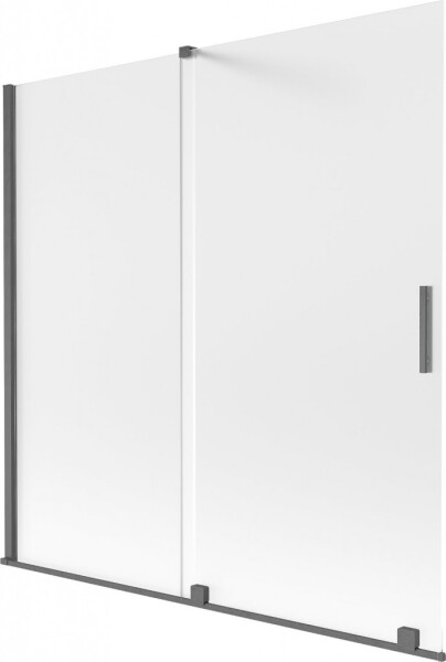 MEXEN/S - Velar dvojkrídlová posuvná vaňová zástena 160 x 150, dekor, grafit kartáčovaná 896-160-000-31-66