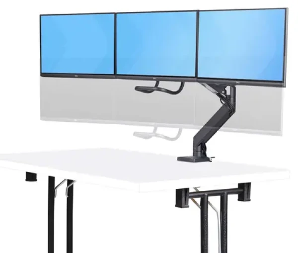 StarTech stolný držiak pre 3 monitory čierna, strieborná / Stojan pre tri monitory / do 27" / nosnosť 18 kg / VESA (3M1A3SG-MONITOR-ARM)