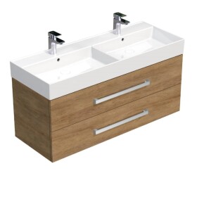 Kúpeľňová skrinka s umývadlom SAT Cube Way 120x53x46 cm dub Hickory CUBE461202DHSAT CUBE461202DHSAT