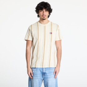 Tričko Tommy Jeans Regular Vertical Stripe Tee Beige M