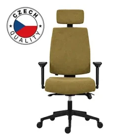 Powerton Kancelárske kreslo ERGO JANA žltá / Synchrónny mechanizmus / 3D podrúčky / Nastaviteľná opierka hlavy (WPCHJANA-Y)