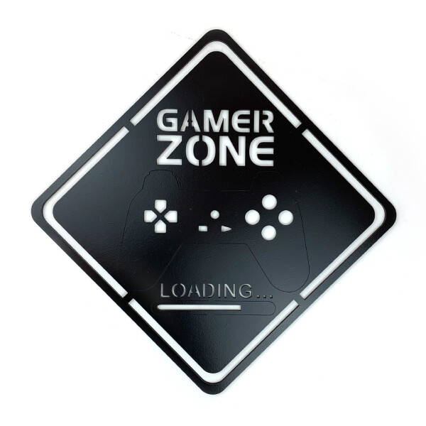 Veselá Stena Drevená nástenná dekorácia Gamer Zone čierne