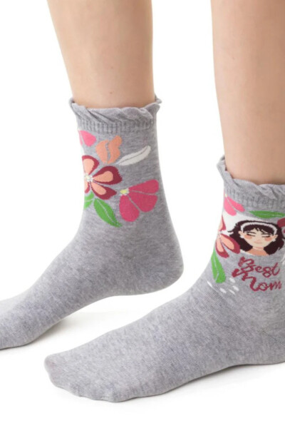 Dámske ponožky 136 MELANŽOVÁ SVĚTLE ŠEDÁ 35-37