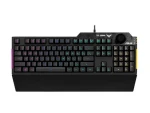Asus TUF GAMING K1 čierna / drôtová herná klávesnica / membránová / US layout / RGB / USB 2.0 / kábel 1.8 m (90MP01X0-BKUA00)