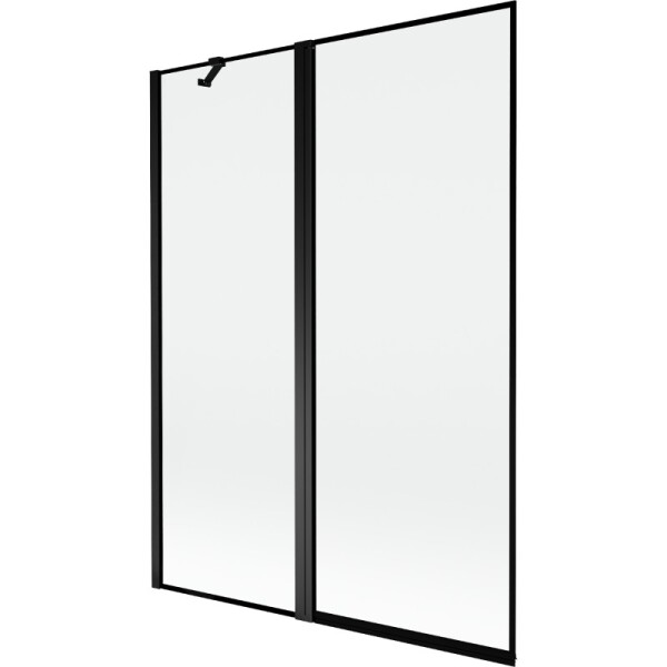 MEXEN - MIST vaňová zástena 130x150 cm 6mm f+s, čierna, okraj, ľavá 8A9-130-011-70-70-L