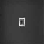 MEXEN/S - Hugo sprchová vanička SMC 100 x 100, čierna, krytka nerez 42701010-X