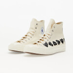 Tenisky Converse x Comme des Garcons PLAY Chuck 70 Hi Multi Heart Milk/ Black/ Egret EUR 41.5