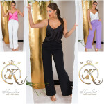 Sexy Koucla Highwaist Cloth Pants with Belt lilac L