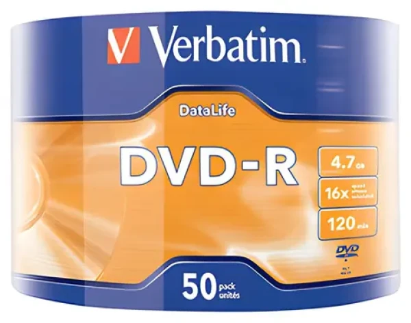 Verbatim DVD- R Matt Silver / Optické médium / 4,7 GB / 16x / 50 ks / vreteno (43791)