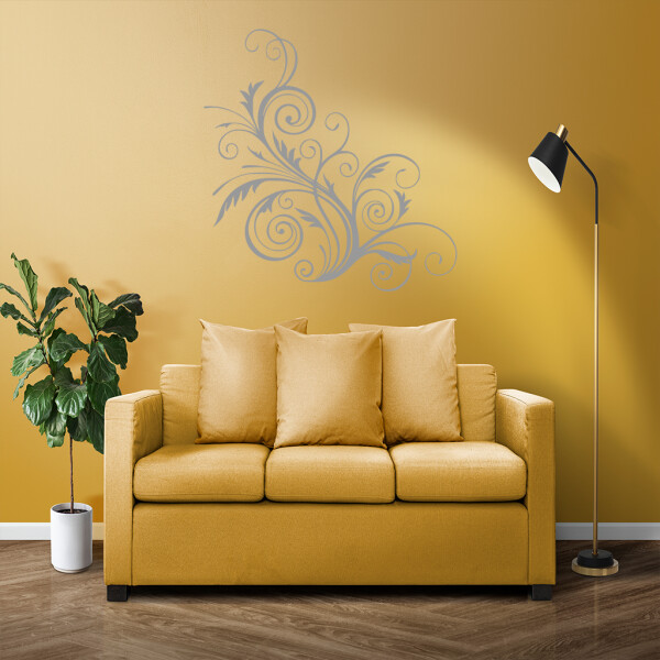 Veselá Stena Samolepka Ornament kvetina Farba: šedá, Veľkosť: 60 x 60 cm