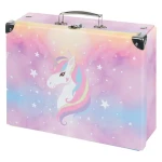 BAAGL Skladací školský kufrík Rainbow Unicorn s kovaním / 32.5 x 10.5 x 26 cm (A-33184)