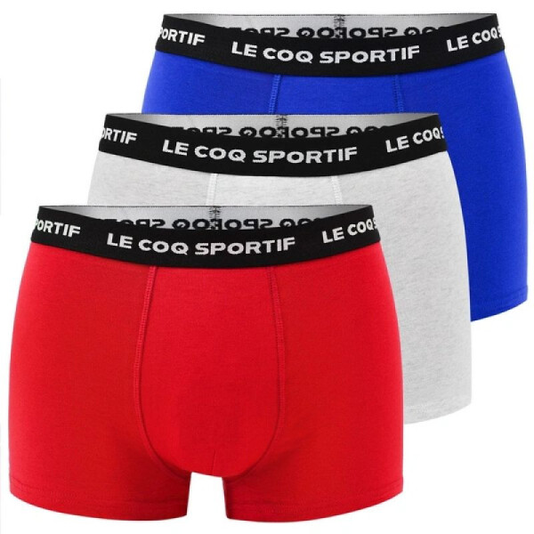Le Coq Sportif pánske boxerky 3PAK červené sivé tmavomodré S