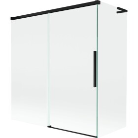MEXEN/S - Rox L vaňová zástena 2-krídlová posuvná 150 + 70 x 150, transparent, čierna 8C9L-150-070-70-00
