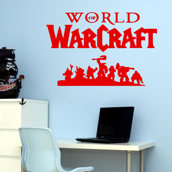 Veselá Stena Samolepka World of Warcraft Farba: červená, Veľkosť: 60 x 39 cm