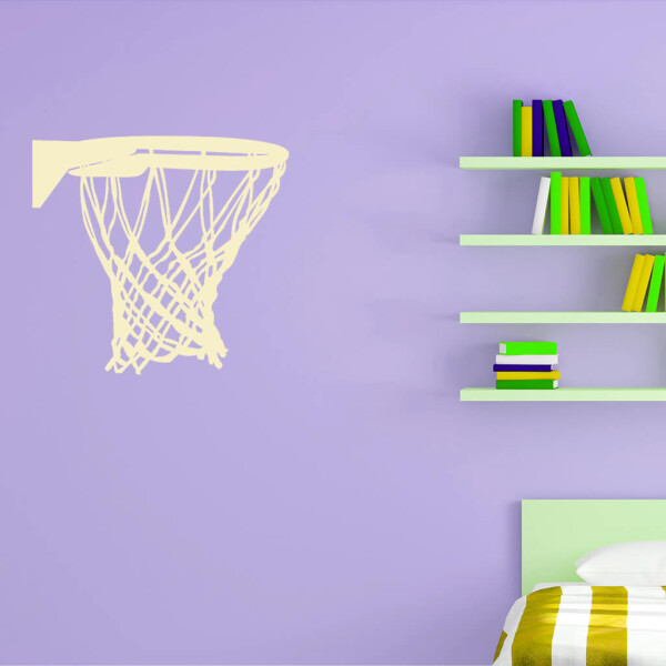 Veselá Stena Samolepka Basketbalový kôš Farba: béžová, Veľkosť: 60 x 56 cm