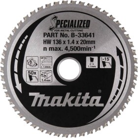 Makita B-33641 B-33641 pílový kotúč 136 x 20 x 1.1 mm Počet zubov (na palec): 50 1 ks; B-33641