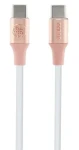 Guess Embossed Logo USB-C - USB-C ružová / Kábel / 1,5 m / Rýchlonabíjací (GUCCLALRGDP)