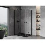MEXEN/S - Mist-F Duo sprchovací kút skladacie dvere ľavá 120 x 115, transparent, čierna 8A6-120L-115P-70-00