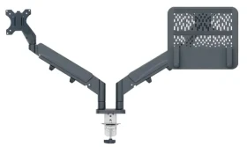 Leitz Ergo tmavo šedá / Rameno pre monitor a notebook / 17-32 palcov / nosnosť 18 kg / VESA 100x100 (65380089)