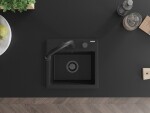 MEXEN/S MEXEN/S - Milo granitový drez 1-miska vrátane batérie Elia, čierna/strieborná metalík 6505-73-670101-70-B