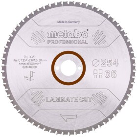 Metabo LAMINATE CUT PROFESSIONAL 628446000 pílový kotúč 254 x 30 x 2 mm Počet zubov (na palec): 66 1 ks; 628446000