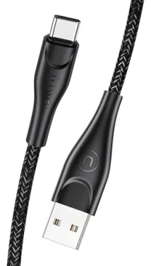 USAMS SJ392 U41 čierna / Dátový kábel / USB-C / opletený / 1 m / 2A (SJ392USB01)