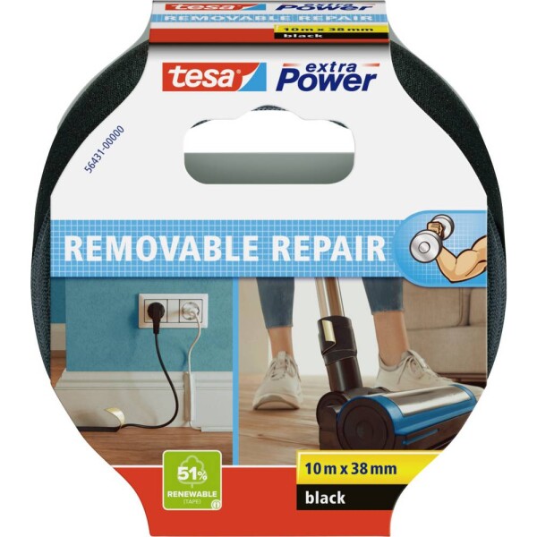 Tesa ECO REPAIR 56431-00000-00 páska so skleným vláknom tesa® Extra Power čierna (d x š) 10 m x 38 mm 1 ks; 56431-00000-00