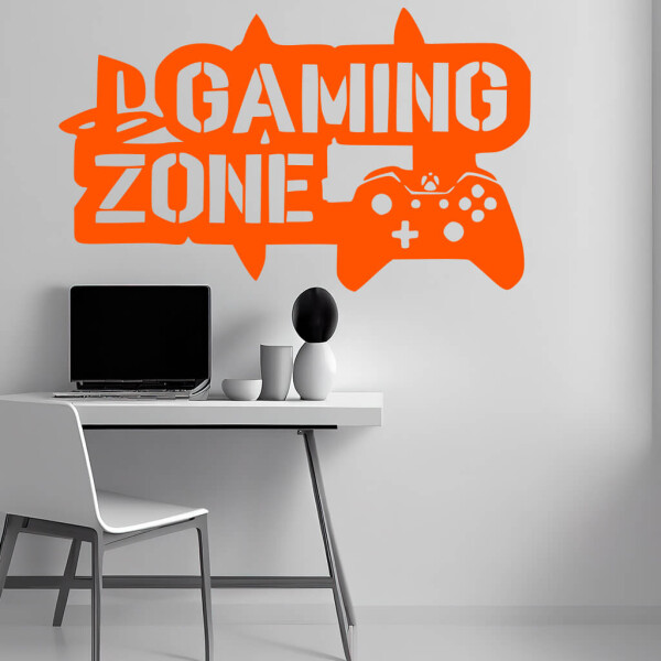 Veselá Stena Samolepka Gaming zone Farba: oranžová, Veľkosť: 100 x 60 cm