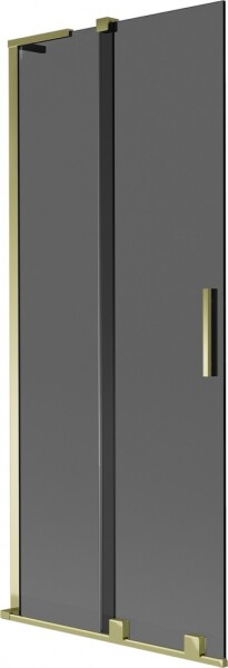 MEXEN/S - Velar L dvojkrídlová posuvná vaňová zástena 80 x 150, grafit, zlatá 896-080-003-41-50