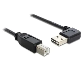 DeLock Easy-USB čierna / Kábel USB-A (M) - USB-B (M) / 0,5 m / USB 2.0 / pravouhlý konektor (85167)