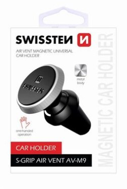 SWISSTEN S-GRIP AV-M9 čierno-strieborná / Magnetický držiak do ventilácie auta (65010424)