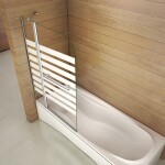 H K - Vaňová zástena S2 STRIPE 120x140cm - dvojdielna sklopná, číre sklo so vzorom, varianta ľavá SE-S2STRIPE-13