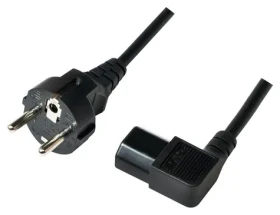LogiLink Napájací kábel CEE 7/7 - IEC C13 90° čierna / Napájací kábel / 3 m / 10 A / 250 V (CP118)