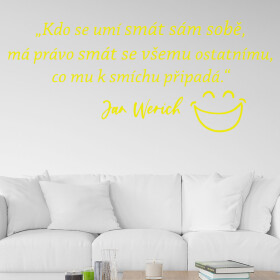 Veselá Stena Samolepka Slogan Jana Wericha Farba: žlutá, Veľkosť: 80 x 34 cm