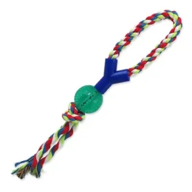 Dog Fantasy Hračka - DENTAL MINT loptička hádzacia s povrazom Y zelená 5x38 cm (454-30480)