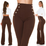 Sexy Koucla Highwaist flared pants golden buttons white M