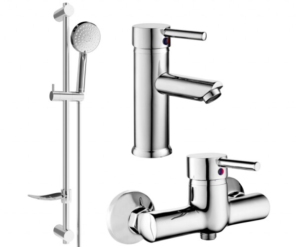 MEXEN/S - Lua DF75 Set umývadlové a sprchové batérie s príslušenstvom, chróm 72804DF75-00