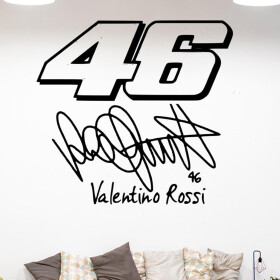 Veselá Stena Samolepka Valentino Rossi 46 Farba: černá, Veľkosť: 100 x 93 cm