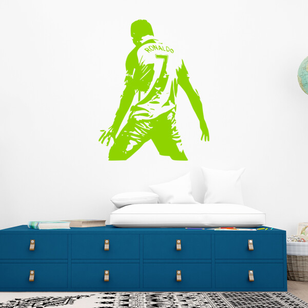Veselá Stena Samolepka Futbalista Ronaldo Farba: zelená, Veľkosť: 100 x 77 cm