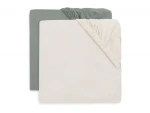 Jollein Prestieradlo napínacie 120x60 cm Sea Green/Ivory 2 ks (2511-507-68116)