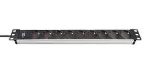 Brennenstuhl Alu-Line Cali 19" strieborná/čierna / Napájacia lišta / 9x zásuvka / IEC C14 / 2 m / 1U (1390007009)