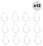 Spirella DROP biela / Sada 12 ks krúžkov na sprchový záves / k-resin / priemer 5,5 x 3,5 cm
