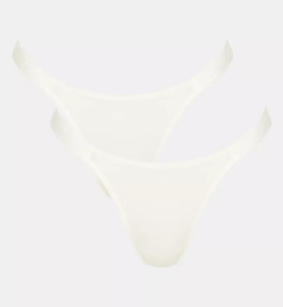 Dámske GO Casual Tiny Thong 2P - WHITE - ecru 00GZ - SLOGGI WHITE XS