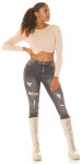 Sexy Musthave Highwaist Push-Up Jeans Used Look jeansblack