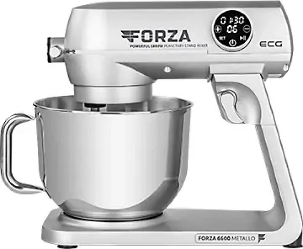 ECG FORZA 6600 Metallo Argento / kuchynský robot / 1800 W / nerez misa 6.5 L / 10 rýchlostí (100001760502)