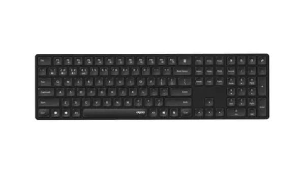 Rapoo E8020M Multi-mode čierna / Bezdrôtová klávesnica / 2.4 GHz / BT 3.0 a 5.0 / ultra-tenká / 2x AAA batérie (6940056123510)