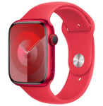 Apple Watch Serie 9 GPS, 45mm Koperta z aluminium z edycji (PRODUCT)RED z paskiem sportowy z edycji (PRODUCT)RED - M/L