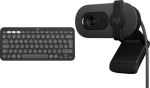 Logitech Pebble Keys 2 K380s + Brio 100 / Sada / Bezdrôtová klávesnica / Webkamera / Bluetooth