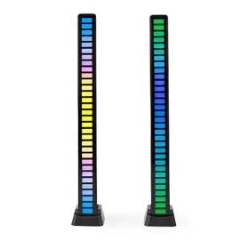 Nedis Herné RGB svetlo čierna / Herné svetlo / napájanie z batérie / 32 farieb / zvukovo reaktívny (GALDP110BK)